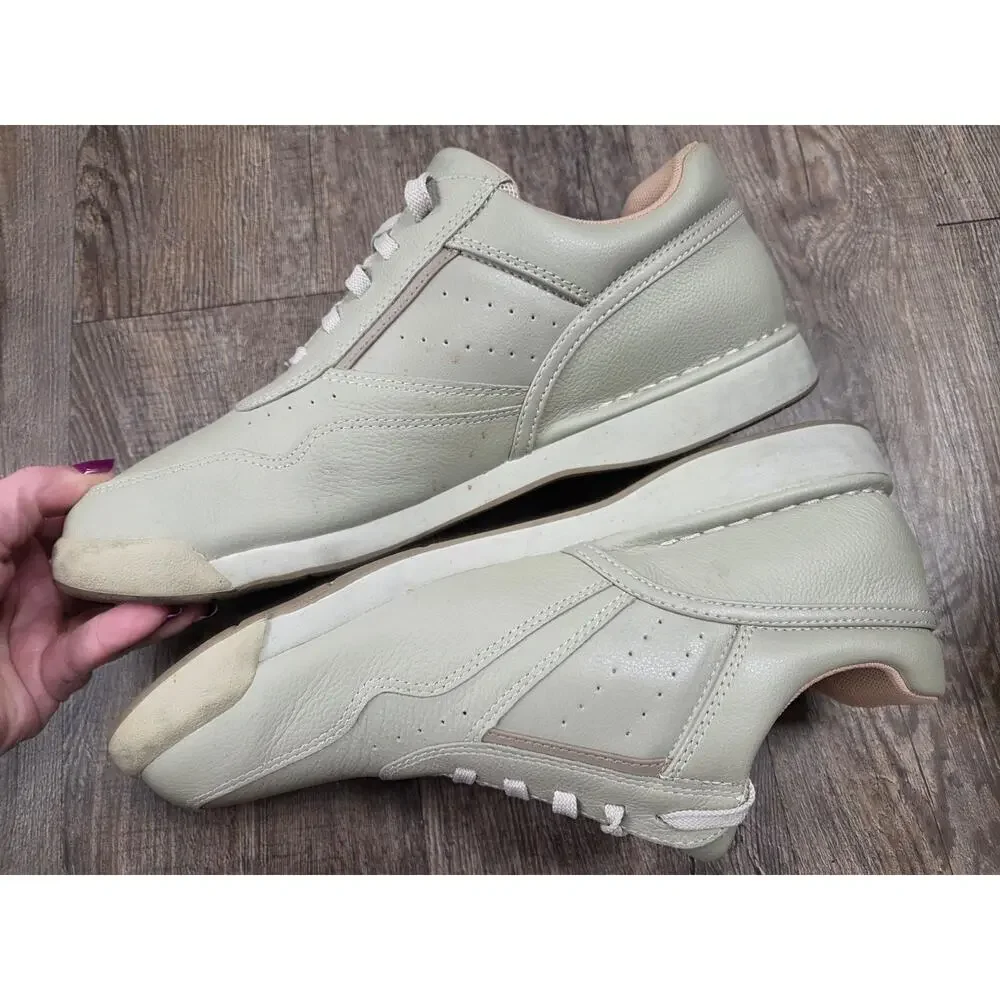 Rockport Prowalker Mens Walking Shoes 10M Sneakers Leather Green/Beige K71110